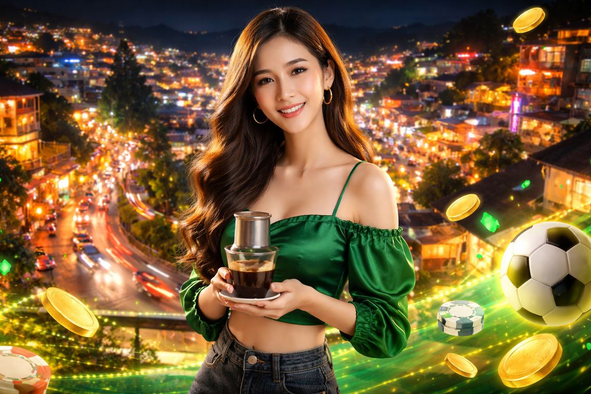 Người dùng Đà Lạt thưởng thức cà phê và nhận cashback khi chơi jackpot trực tuyến